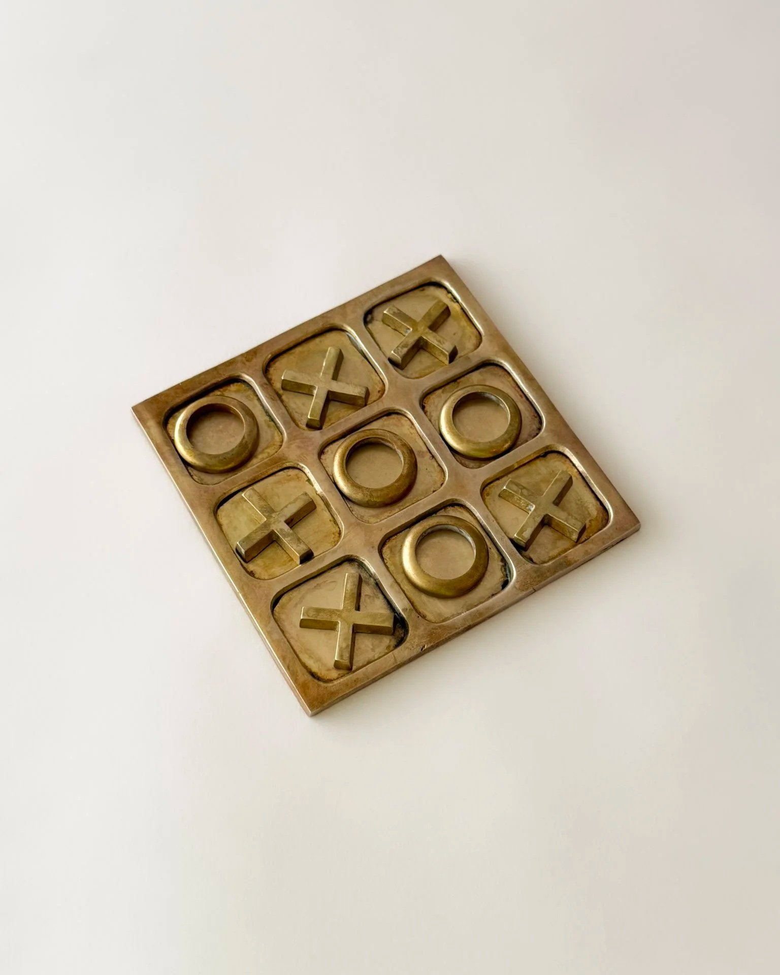 Small Brass Tic-Tac-Toe Set — Refuge Interiors